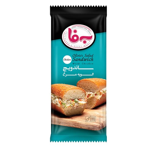 بسته&zwnj;بندی ساندویچ سالاد الویه مرغ ویژه به فا